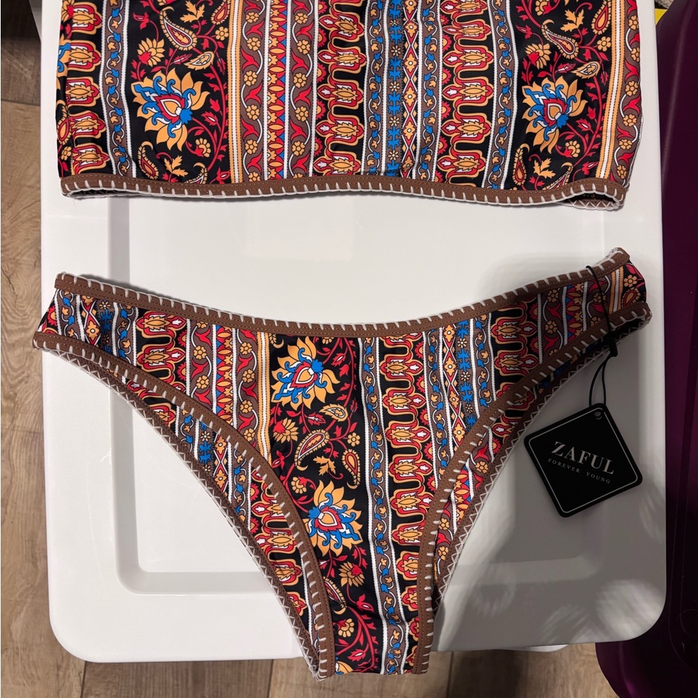 Zaful Bohemian Patterned Bikini Set